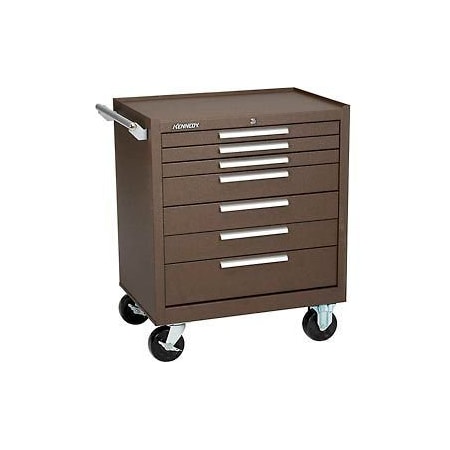 Kennedy K2000 Series Roller Cabinet, 7 Drawer, Brown, 29 in W x 20 in D x 35 in H 297XB